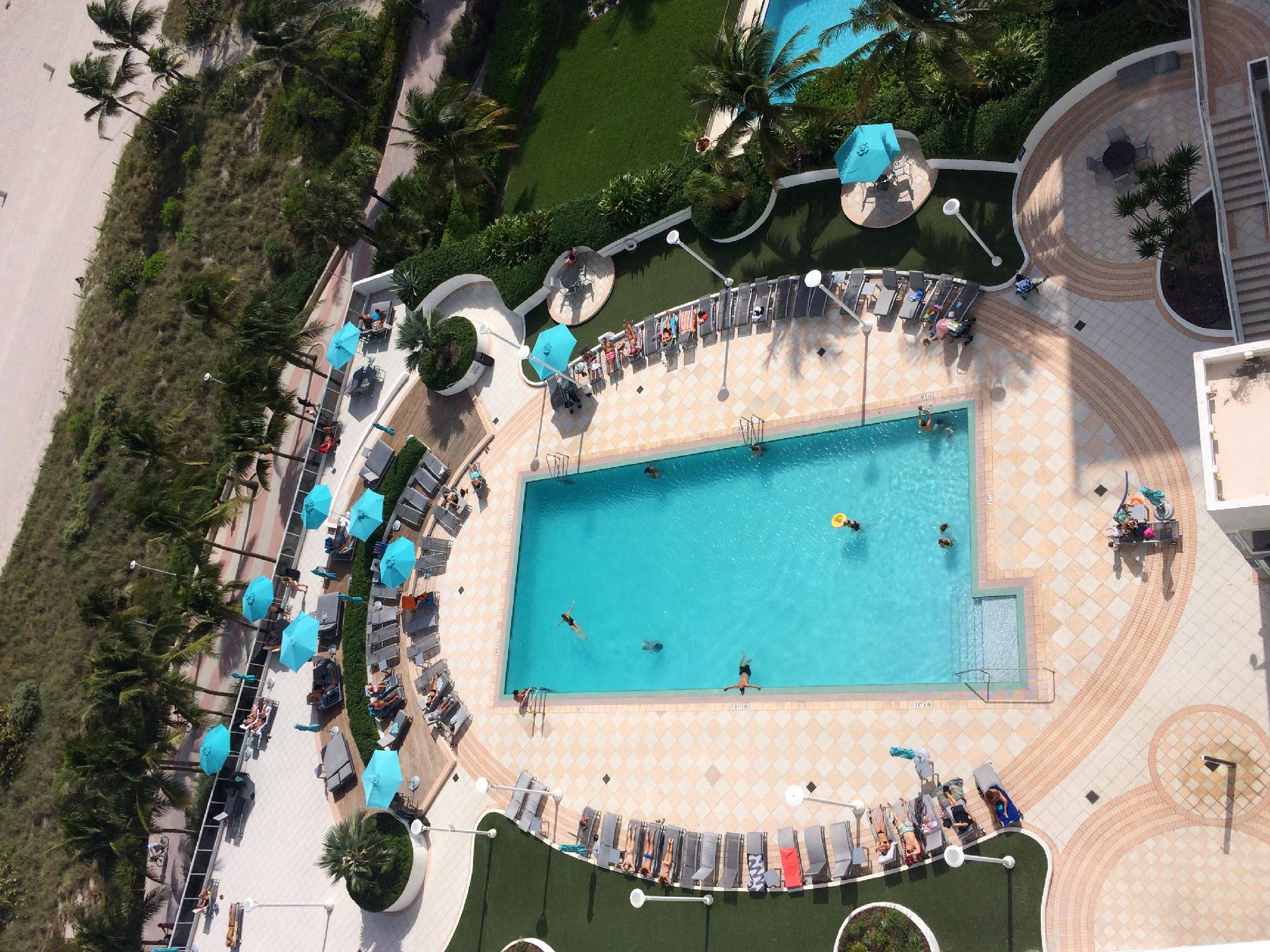 top view of pool
