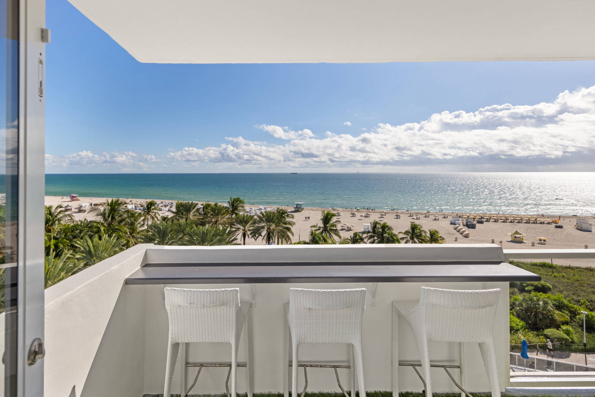 balcony with beach view