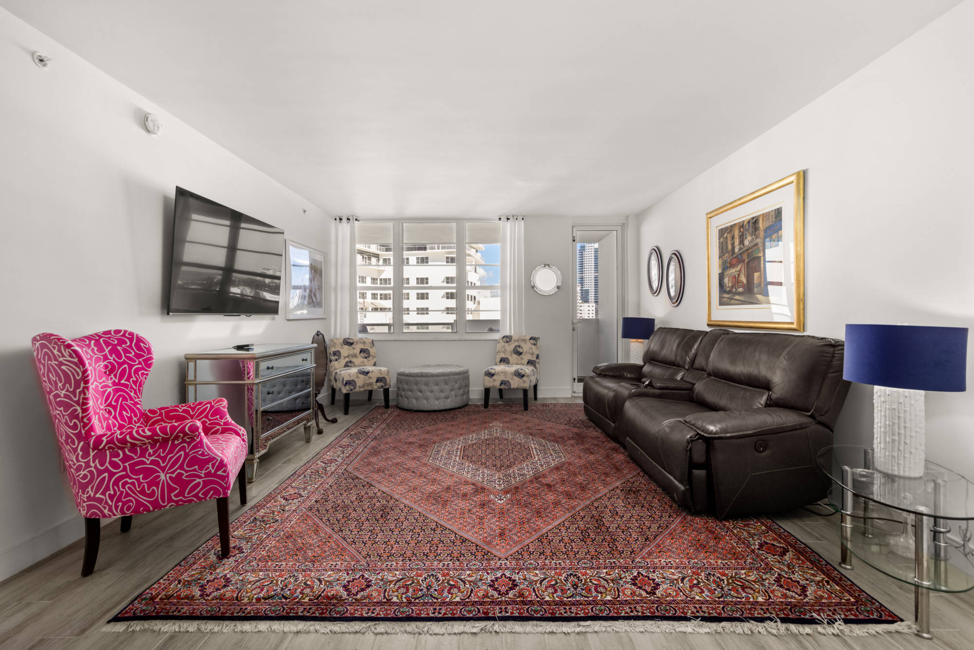 living room with beach view