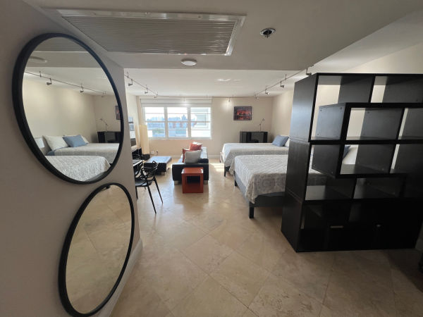 view of dining and living room