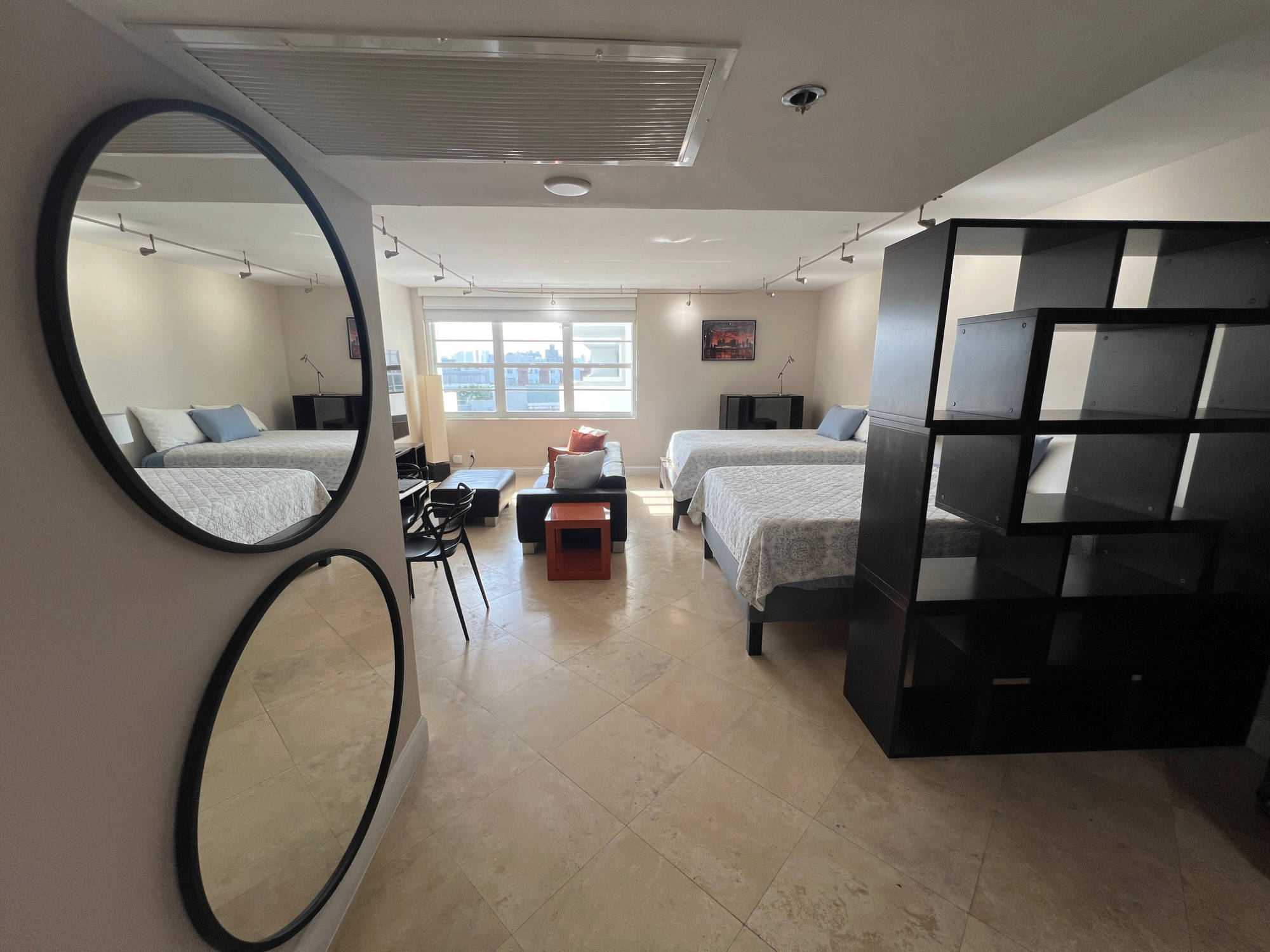 living and bedroom part of studio apartment