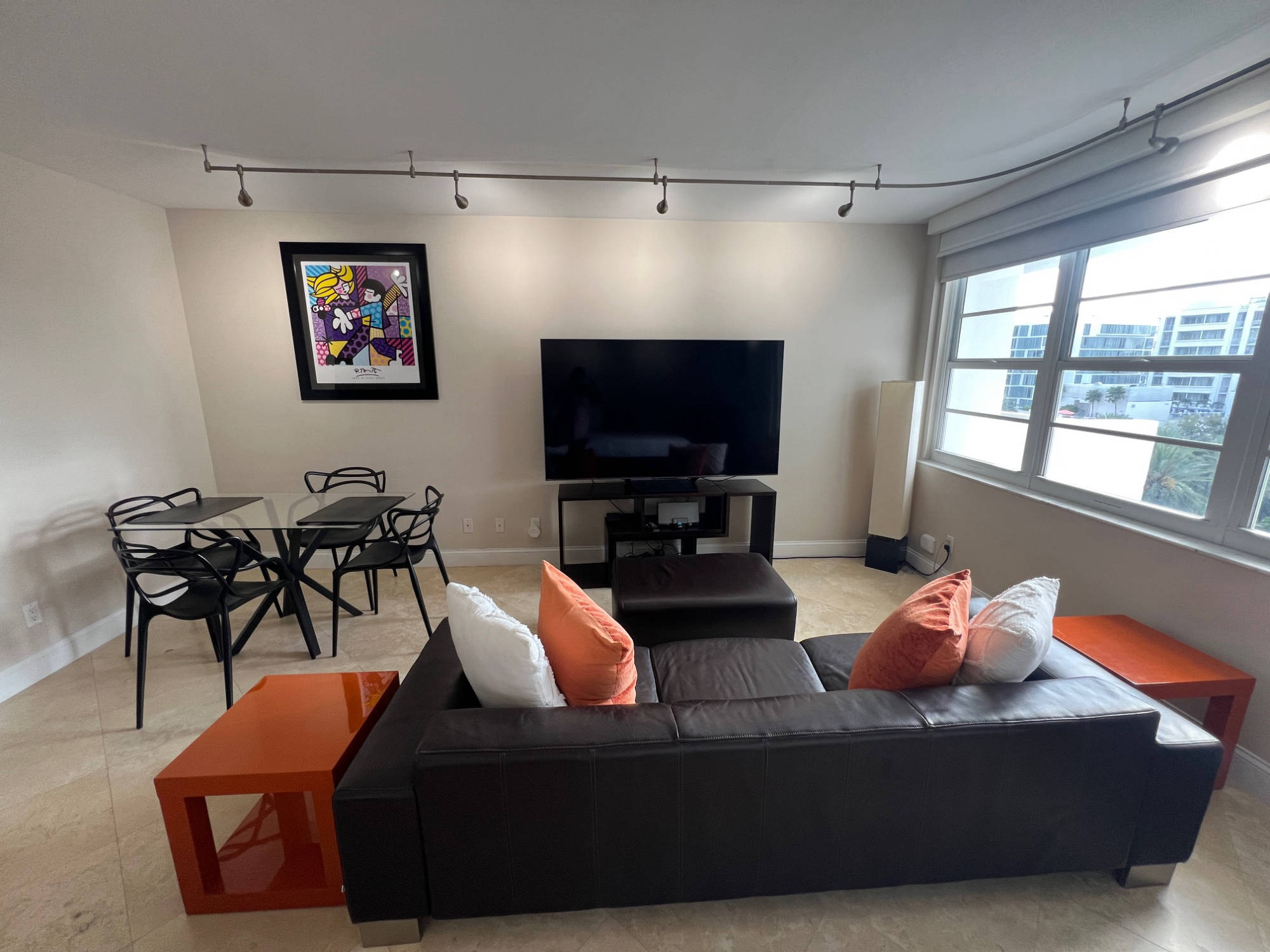 living room and dining corner 