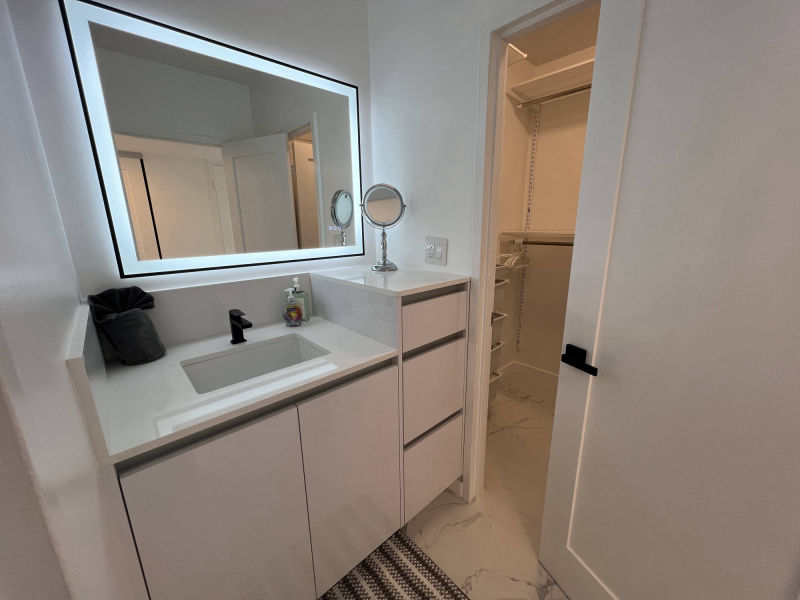 powder room and closet