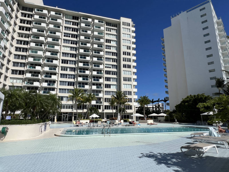 pool side of the building