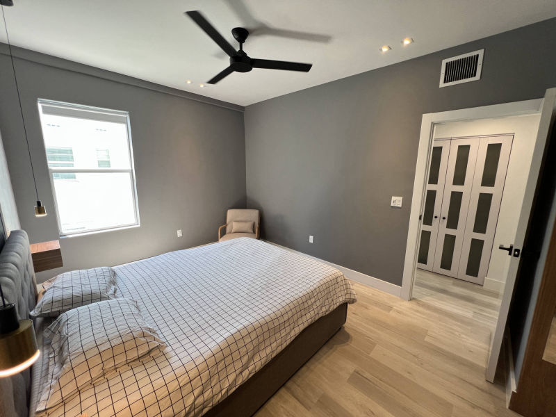 bedroom with door