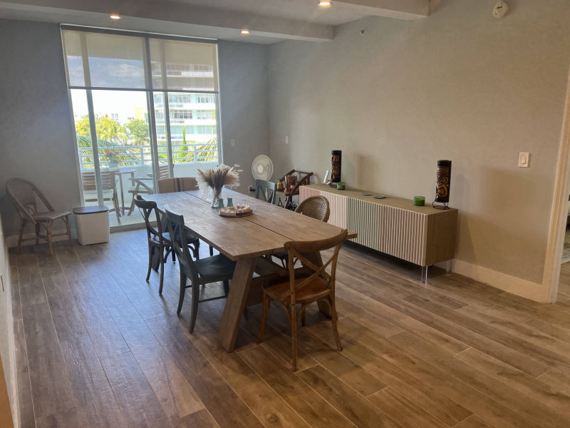 living room with water view