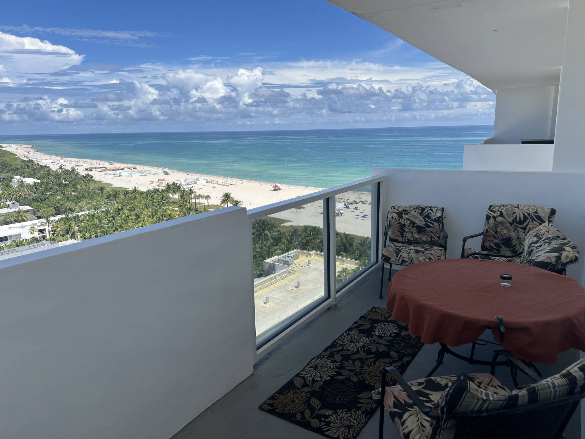balcony furniture and beach view
