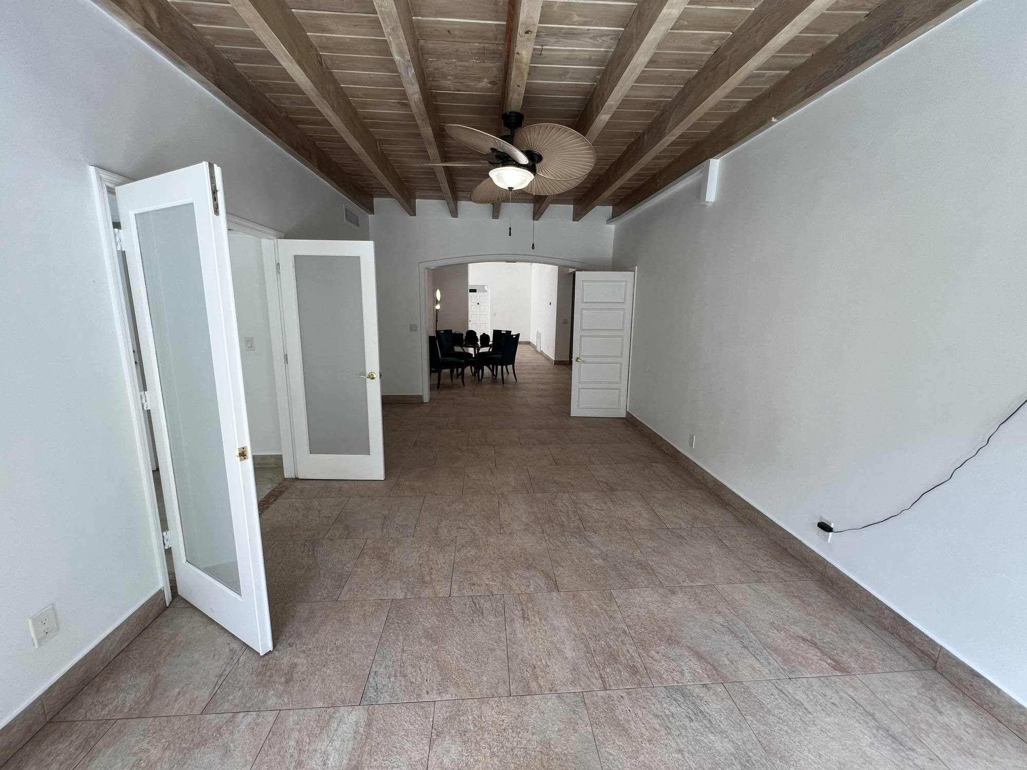 looking back from pool towards entrance