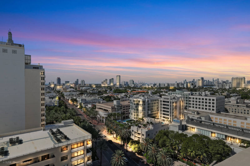 balcony view in twilight