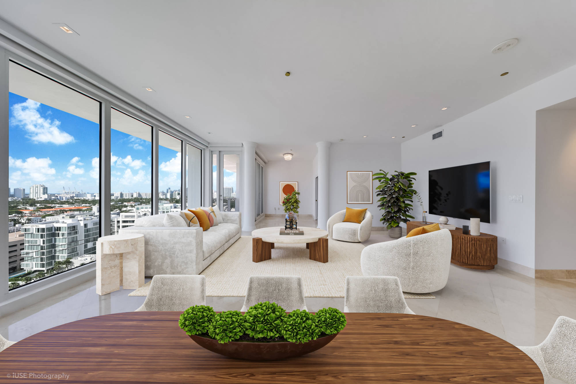 Living room with virtual staging 